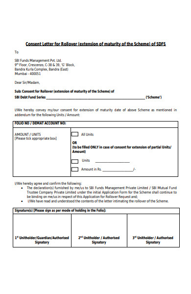 consent letter rollover form