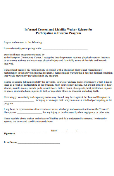 consent and liability form