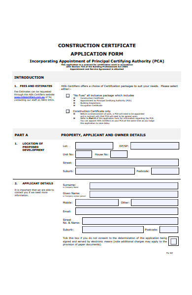construction details form