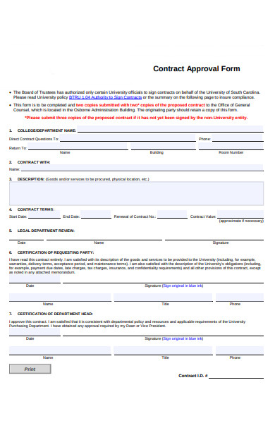 contract approval form