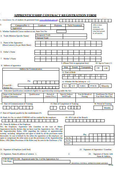contract registration form