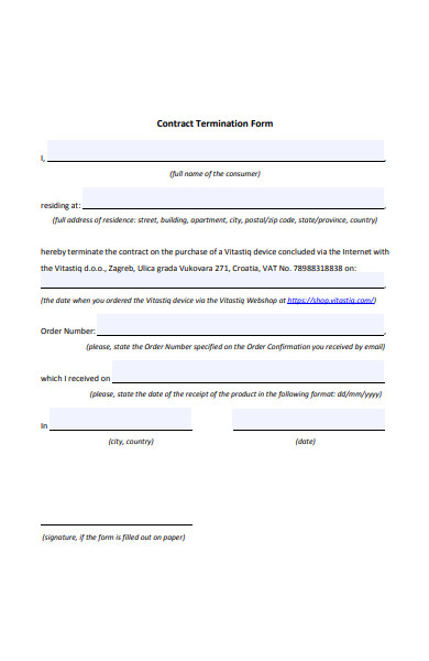 contract termination form
