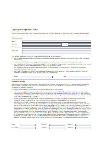 assignment application form