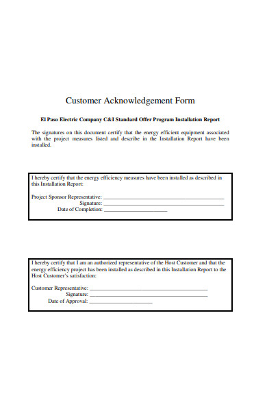 FREE 56+ Acknowledgement Form Samples, PDF, MS Word, Google Docs, Excel