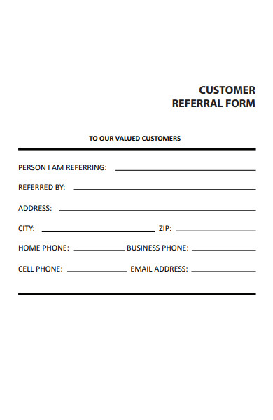 customer referral form