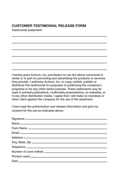 customer testimonial form