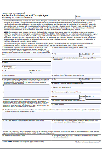 delivery application form
