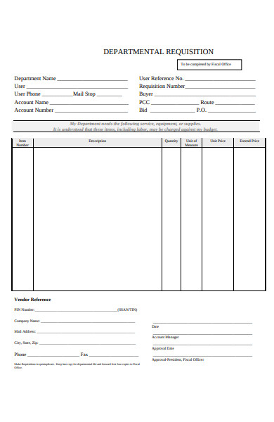 departmental requisition form