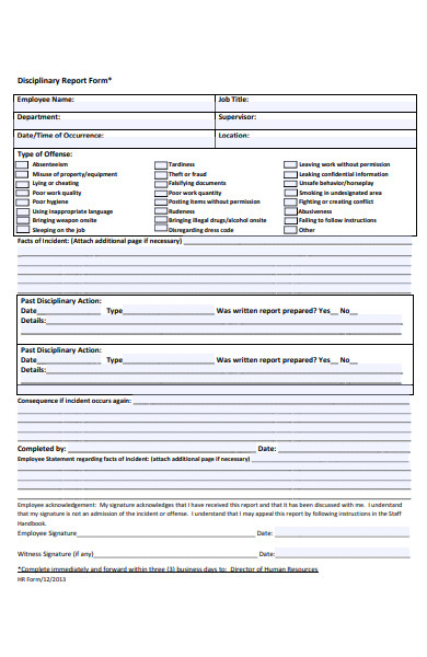 FREE 30+ Disciplinary Forms in PDF | MS Word