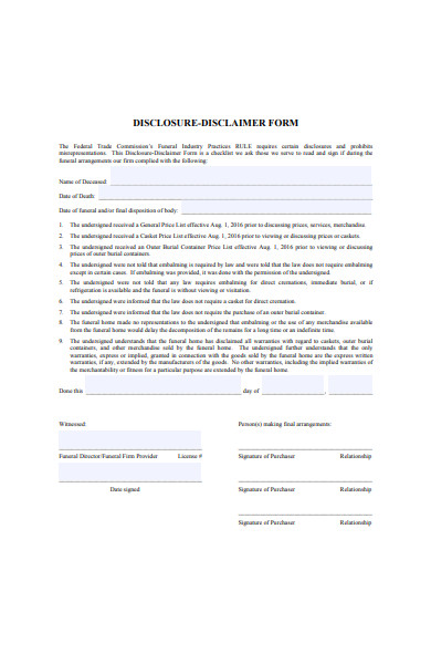 FREE 54+ Disclaimer Form Samples, PDF, MS Word, Google Docs