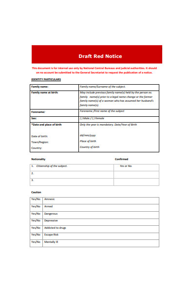 draft red notice form