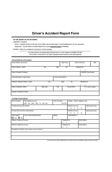 driver’s accident report form