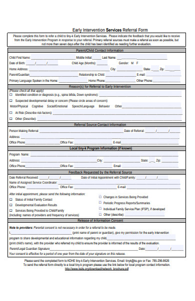 early intervention services referral form