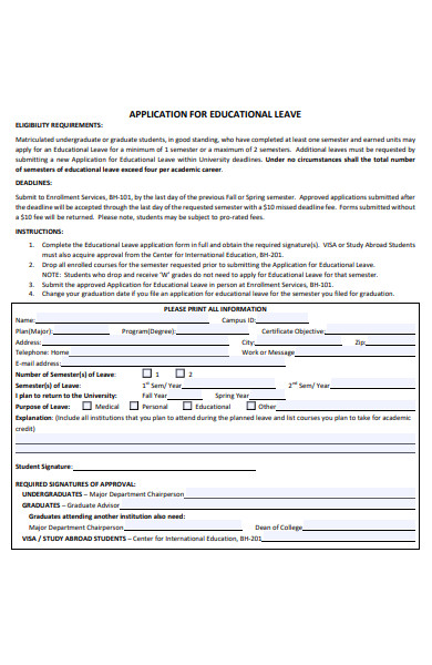 educational leave application form