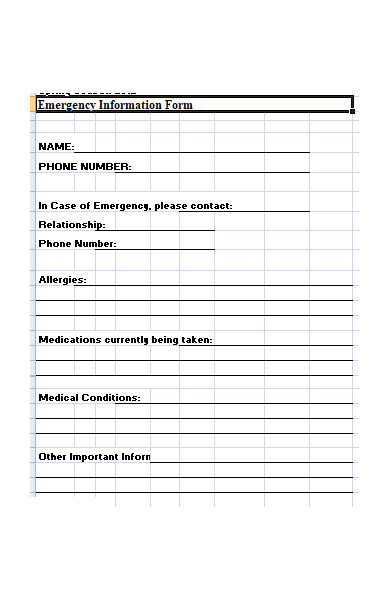emergency information form1