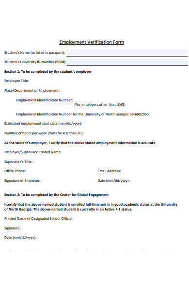 employment identification verification form
