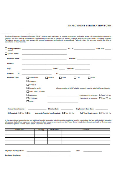 employment process verification form