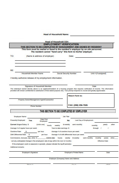 employment return verification form