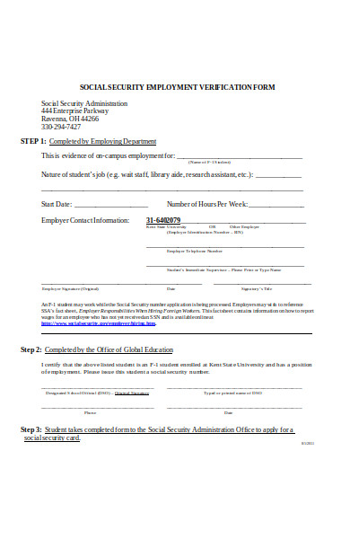 employment security verification form
