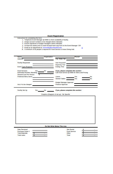 event registration sample
