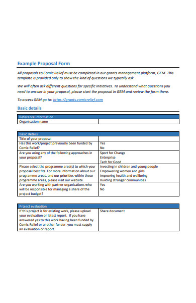 FREE 50+ Proposal Forms in PDF | MS Word | XLS