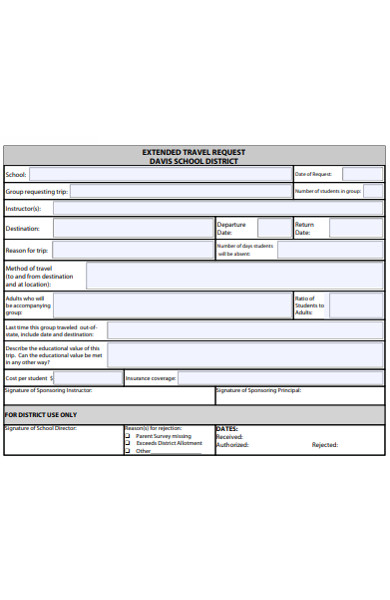 extended travel request form
