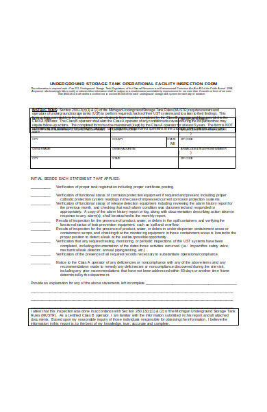 facility inspection form