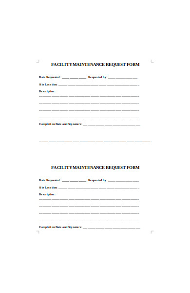 FREE 42+ Maintenance Forms in PDF | MS Word | XLS