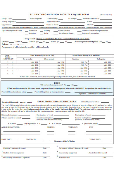 facility request form