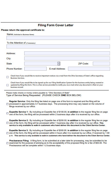 filling form letter form
