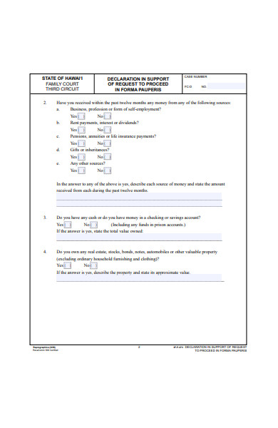 formal divorce form