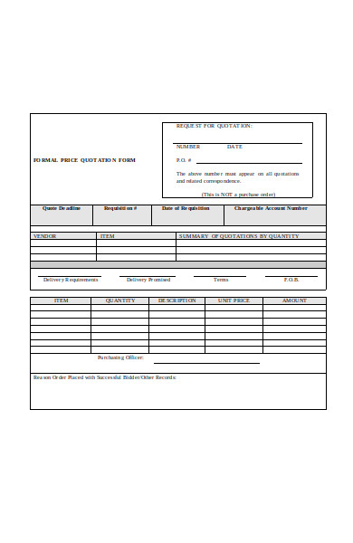 formal quotation form