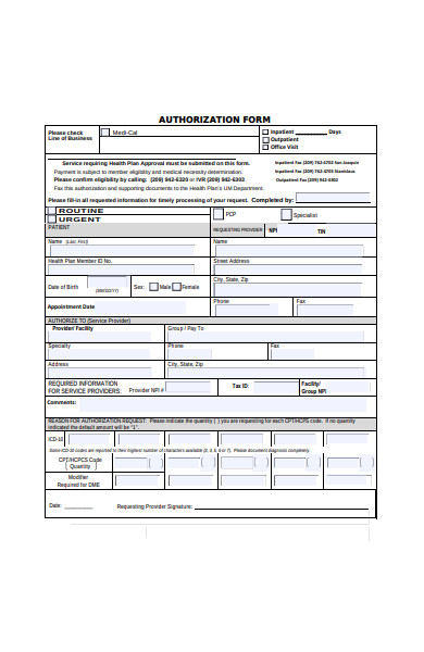 general authorization form
