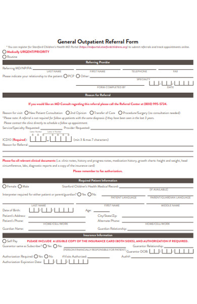 general outpatient referral form