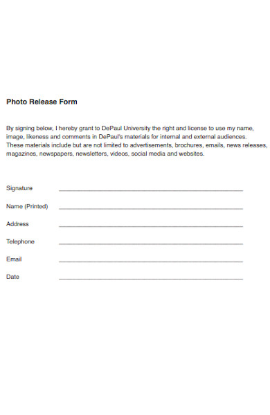 general photo release form