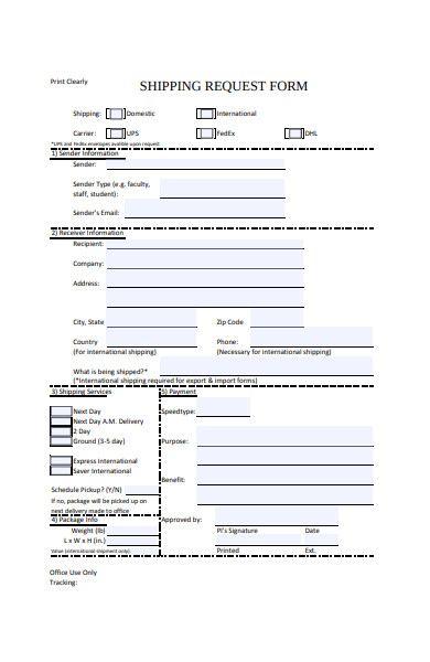 FREE 41+ Shipping Form Samples, PDF, MS Word, Google Docs, Excel