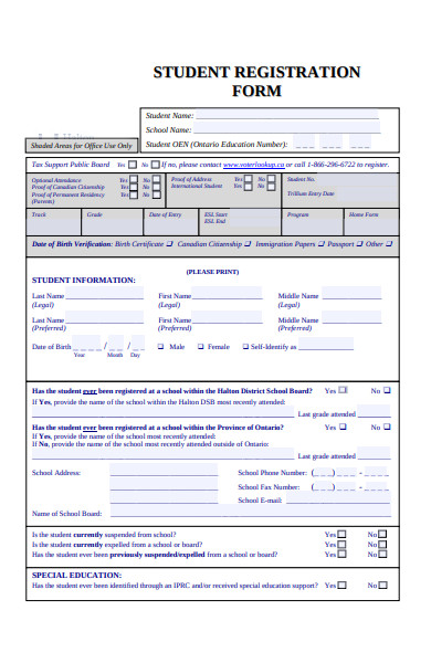general student registration form 