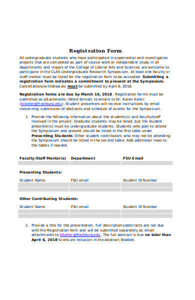 graduate student registration form