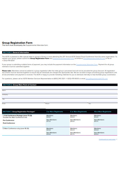 group conference registration form