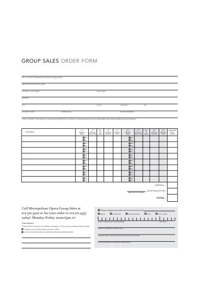 group sales order form