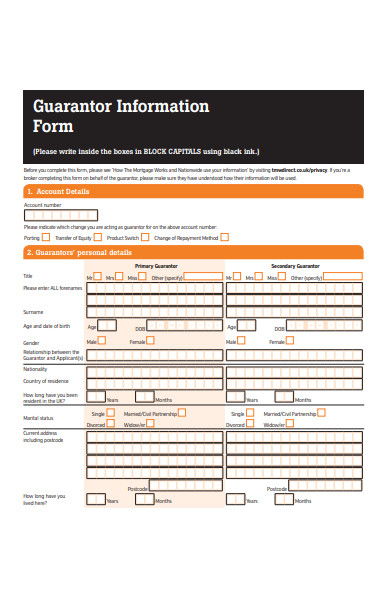 guarantor information form