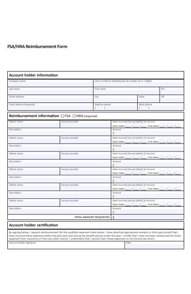 health account reimbursement form