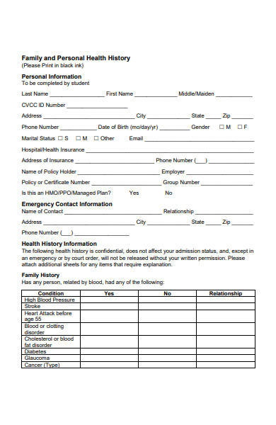 health services student medical form