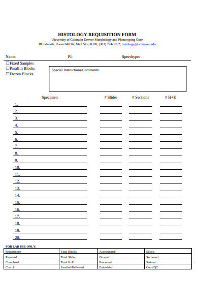 histology requisition form