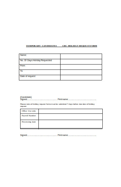 FREE 32+ Holiday Forms in PDF | MS Word