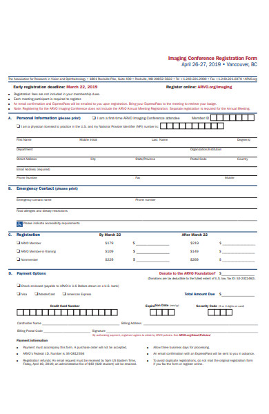 imaging conference registration form
