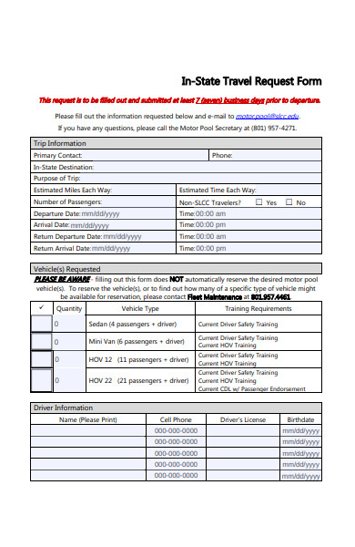 in state travel request form