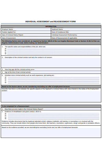 individual assessment form