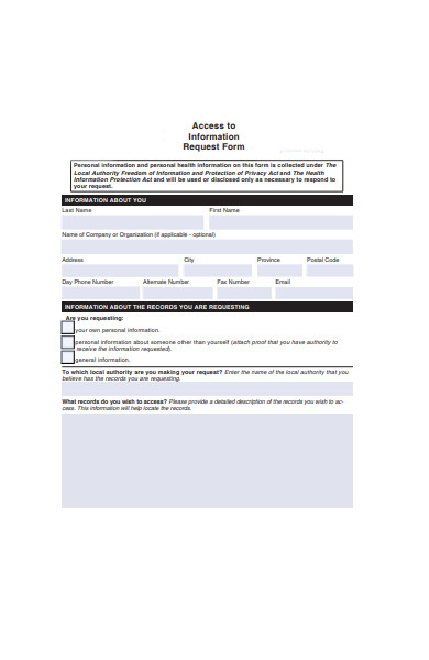 information access form