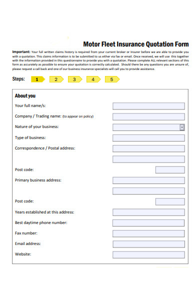 insurance quotation form